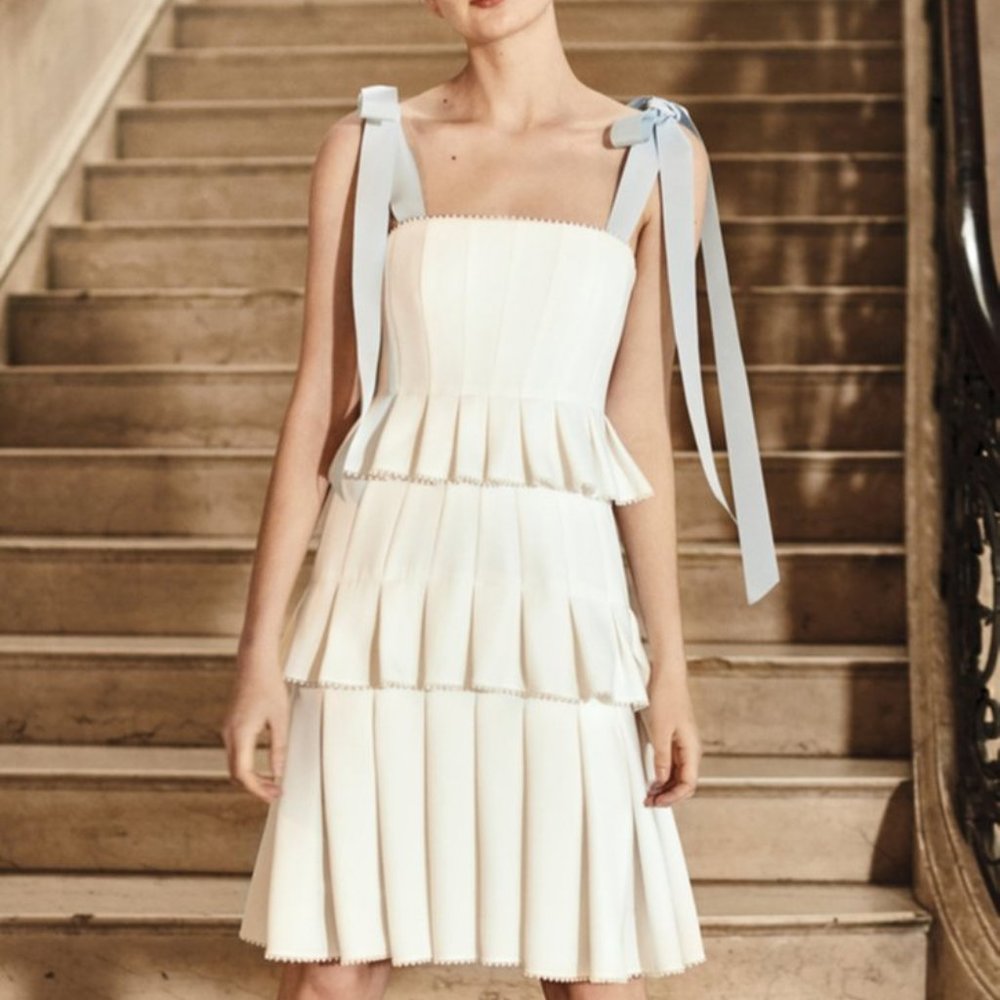 Carolina Herrera Hildie Pleated dress $3,790 Size 6